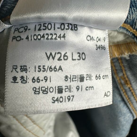 Levi’s 501 Straight Distressed Raw Hem Jeans Luxor Street - Picture 10 of 13